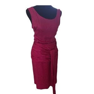 Albert Nipon Boutique Dress.  Hot pink-100% Silk.  Size 4.  Ruched waistline.